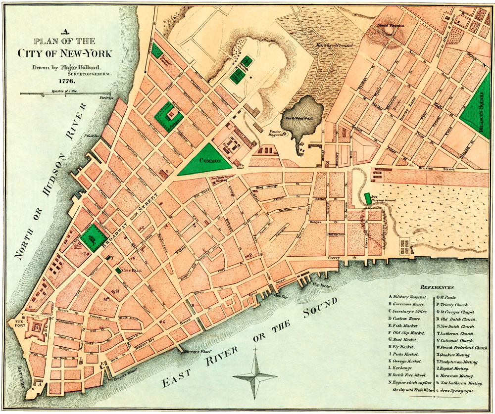 1776年のニューヨーク地図