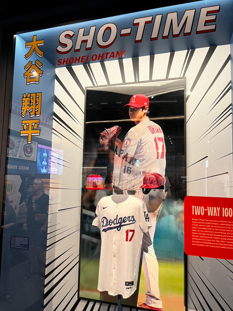 大谷選手の展示 クーパーズタウン