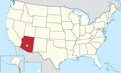 アリゾナ・ダイヤモンドバックス　アリゾナ州の地図