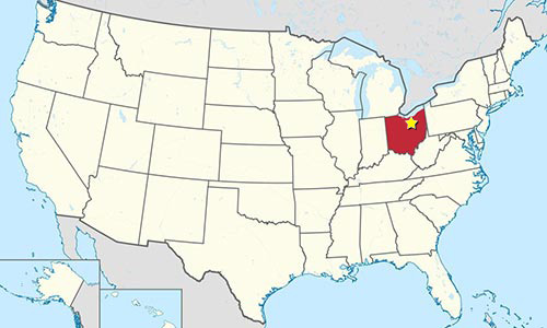 クリーブランド・ガーディアンズ　オハイオ州の地図