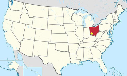 シンシナシティ・レッズ　オハイオ州の地図