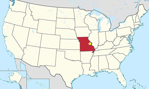セントルイス・カージナルス　ミズーリ州の地図
