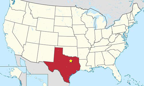 テキサス・レンジャーズ　テキサス州の地図