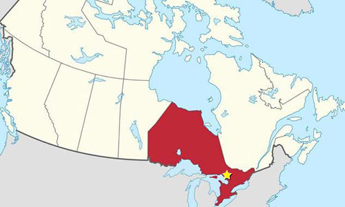 トロント・ブルージェイズ　オンタリオ州の地図