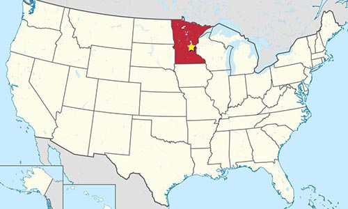 ミネソタ・ツインズ　ミネソタ州の地図
