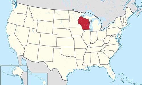 ミルウォーキー・ブルワーズ　ウィスコンシン州の地図