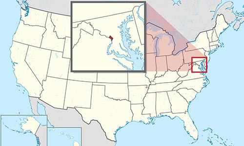 ワシントン・ナショナルズ　ワシントンD.C.（コロンビア特別区）の地図