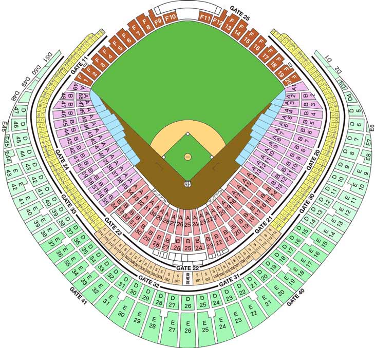 ワールドベースボールクラシック 東京ドームの座席表