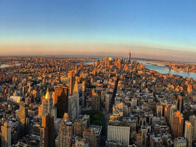 エンパイアステートビル展望台 日の入りの夕日