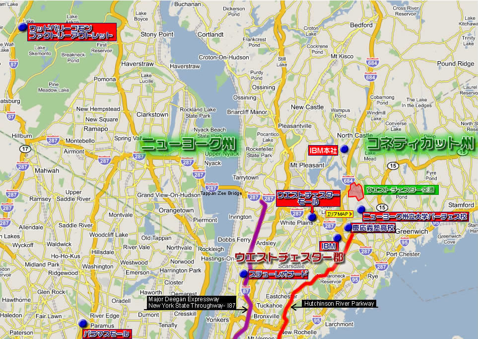 ニューヨーク郊外の地図