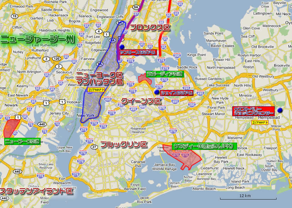 ニューヨーク郊外の地図